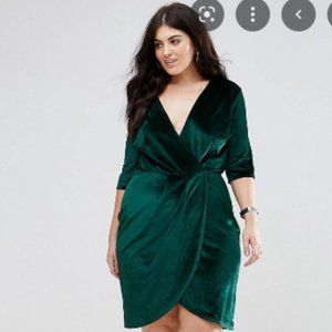 ASOS Club L London Velvet Wrap Front Dress